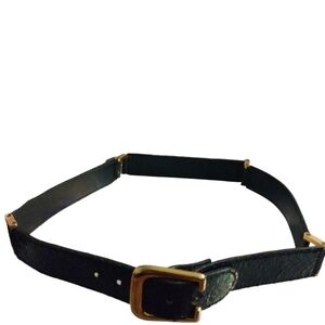 VTG Belt Gimbel Brothers Blk Snake Pattern w. Gold Accents Push Thru Adj. 31-34"